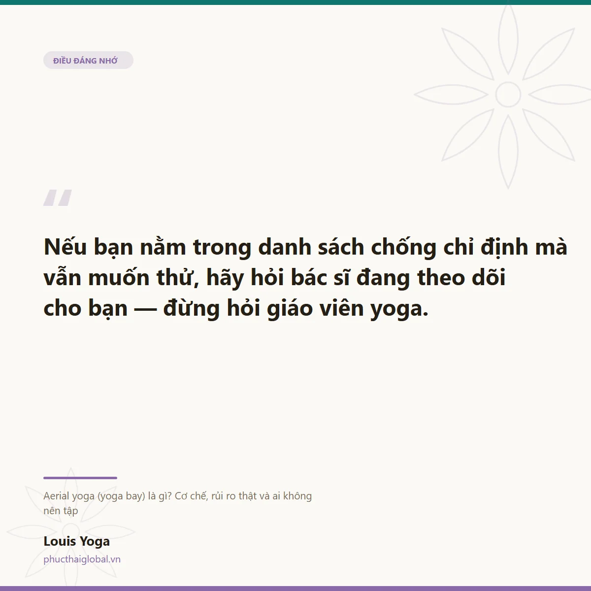 Thẻ trích dẫn: nếu bạn nằm trong danh sách chống chỉ định mà vẫn muốn thử, hãy hỏi bác sĩ đang theo dõi cho bạn