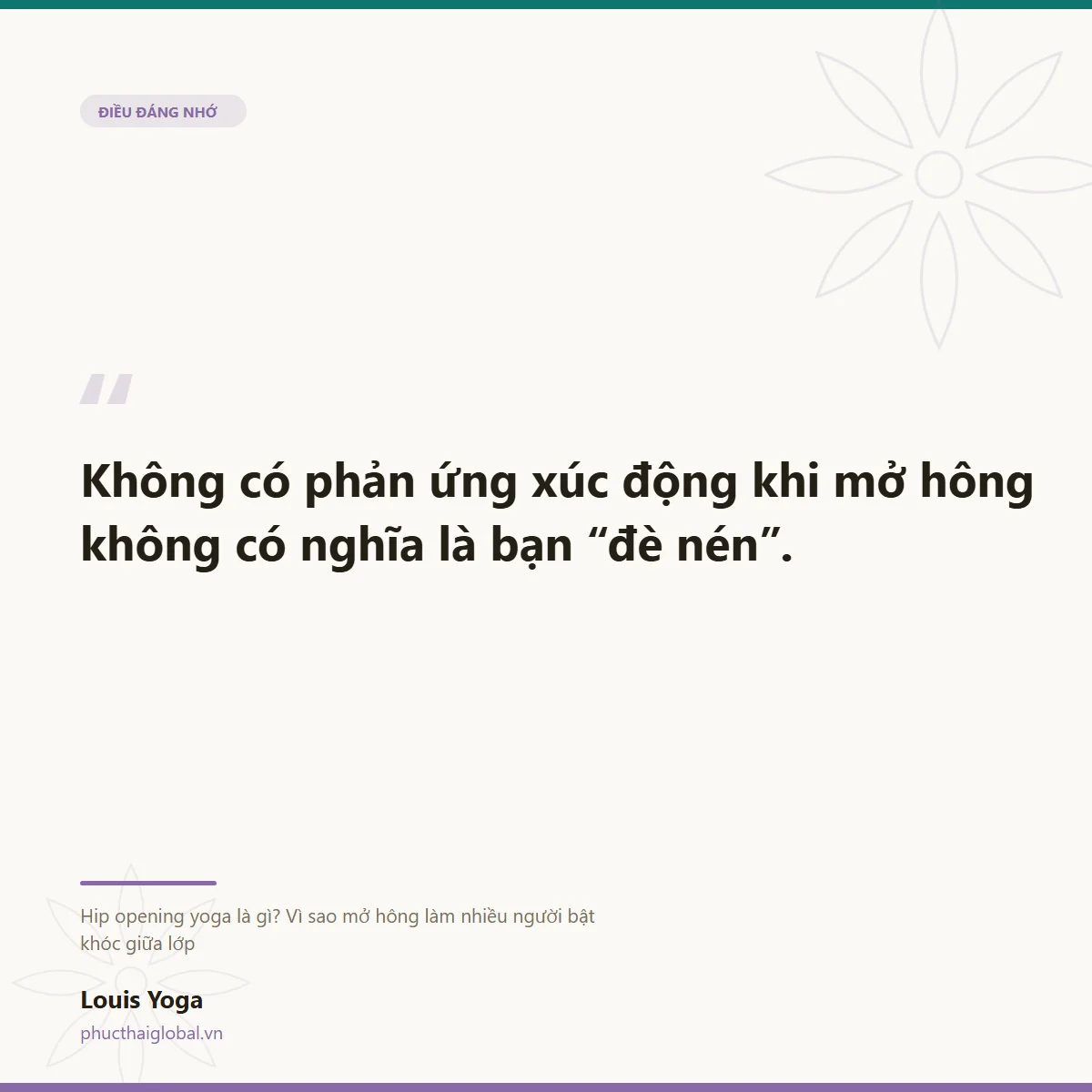 Thẻ trích dẫn: không có phản ứng xúc động khi mở hông không có nghĩa là bạn đè nén