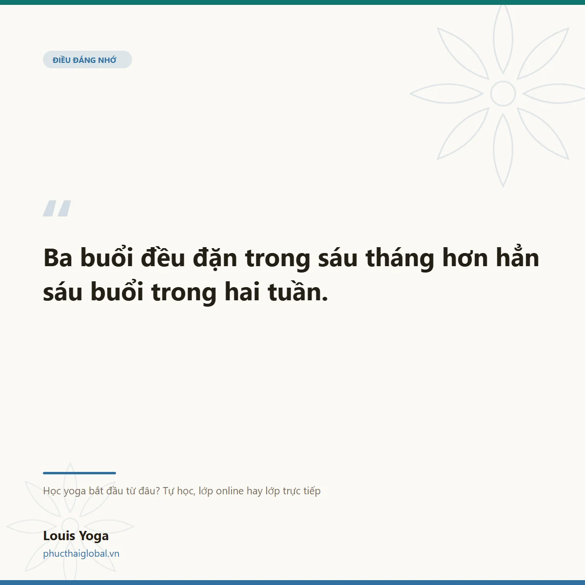 Thẻ trích dẫn: ba buổi đều đặn trong sáu tháng hơn hẳn sáu buổi trong hai tuần