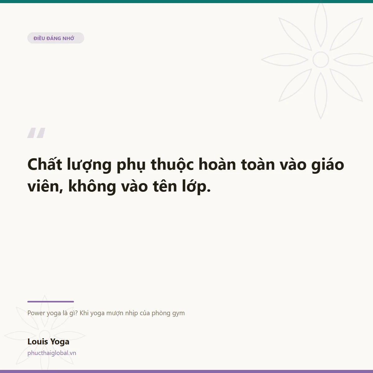 Thẻ trích dẫn: chất lượng phụ thuộc hoàn toàn vào giáo viên, không vào tên lớp