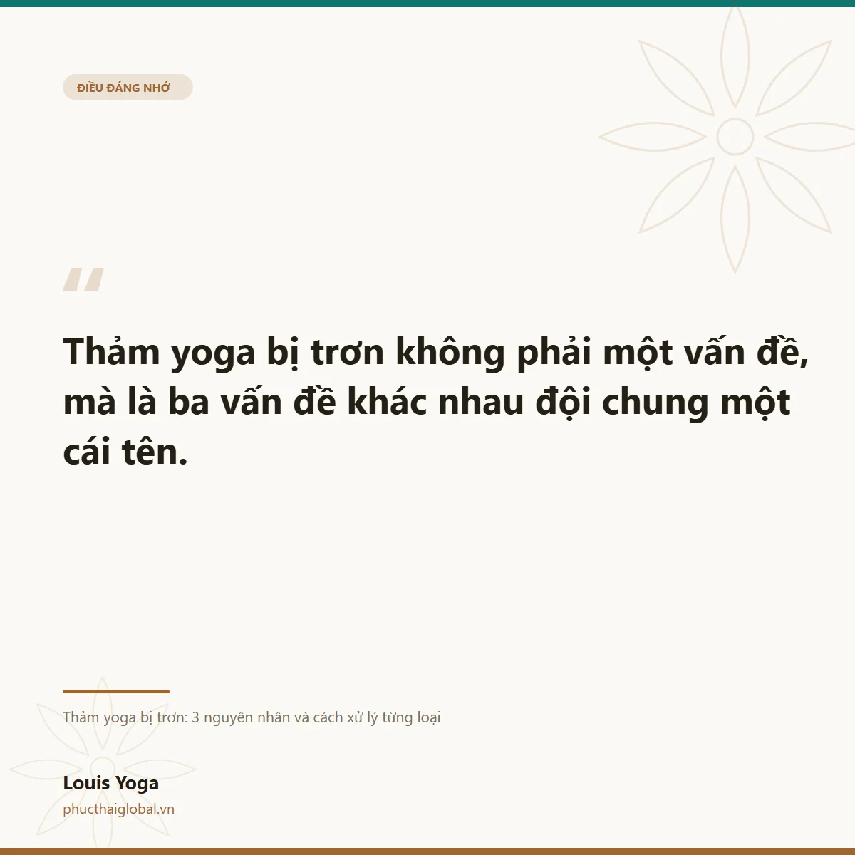 Thẻ trích dẫn: thảm yoga bị trơn không phải một vấn đề, mà là ba vấn đề khác nhau đội chung một cái tên