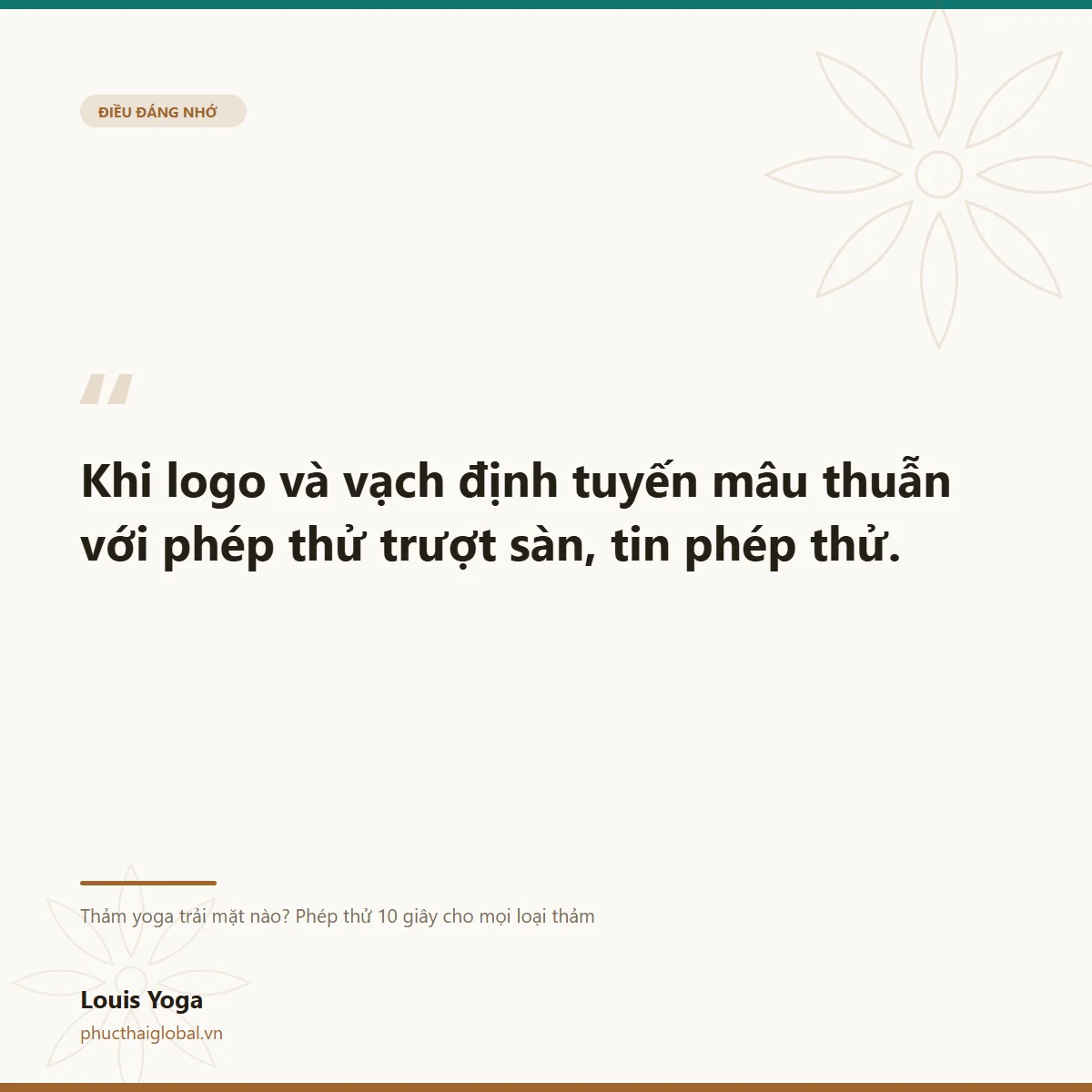 Thẻ trích dẫn: khi logo và vạch định tuyến mâu thuẫn với phép thử trượt sàn, tin phép thử