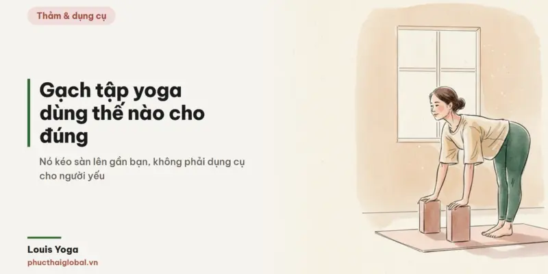 Tranh minh hoạ bài Gạch tập yoga có tác dụng gì: không phải dụng cụ cho người yếu