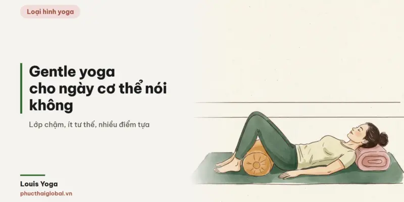 Tranh minh hoạ bài Gentle yoga là gì? Lớp dành cho ngày cơ thể nói không