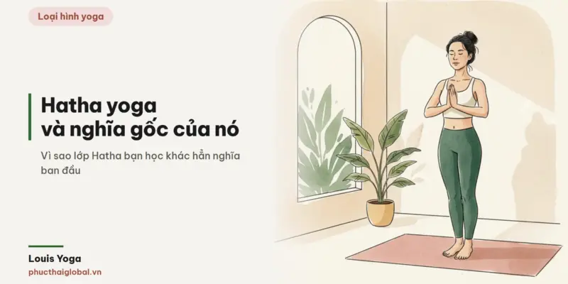 Tranh minh hoạ bài Hatha yoga là gì? Vì sao lớp Hatha bạn học khác với nghĩa gốc