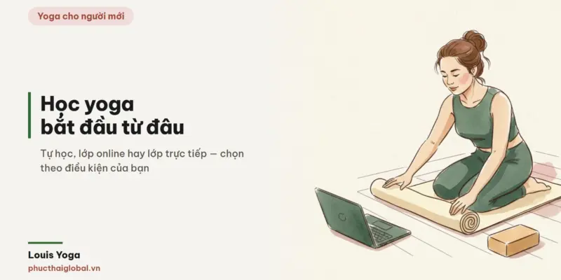 Tranh minh hoạ bài Học yoga bắt đầu từ đâu? Tự học, lớp online hay lớp trực tiếp