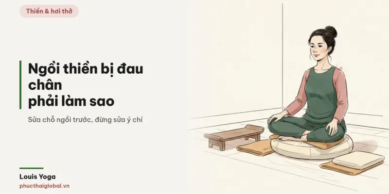 Tranh minh hoạ bài Ngồi thiền bị đau chân phải làm sao: sửa chỗ ngồi trước, đừng sửa ý chí