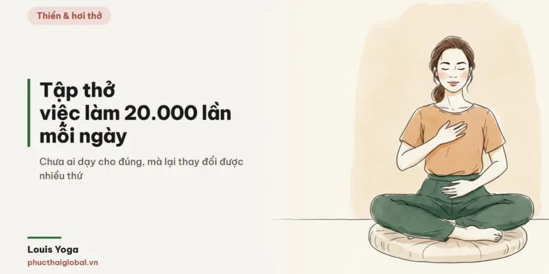 Tranh minh hoạ bài Tập thở: việc bạn làm 20.000 lần mỗi ngày mà chưa ai dạy cho đúng