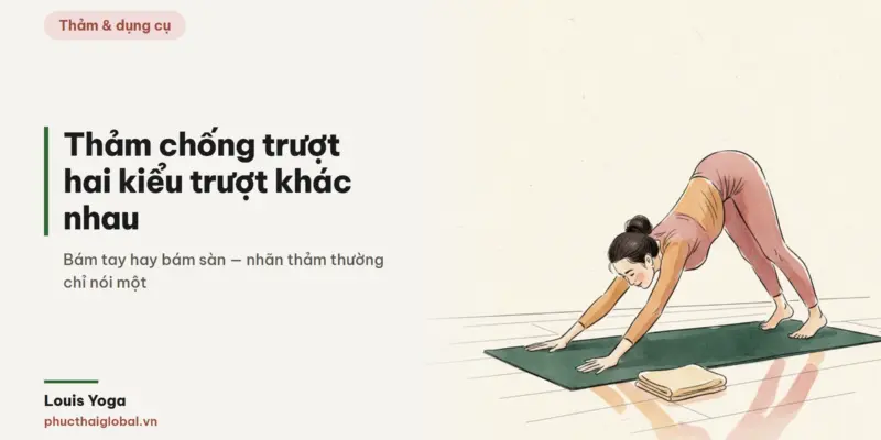 Tranh minh hoạ bài Thảm tập yoga chống trượt: hai kiểu trượt khác nhau và cách thử trước khi mua