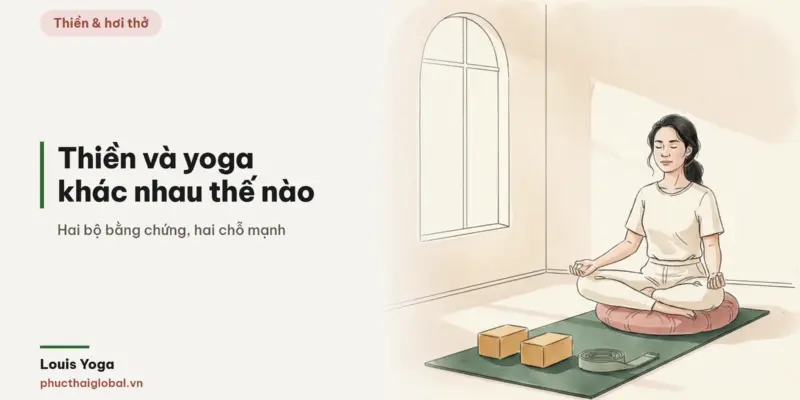 Tranh minh hoạ bài Thiền và yoga khác nhau thế nào: hai bộ bằng chứng, hai chỗ mạnh