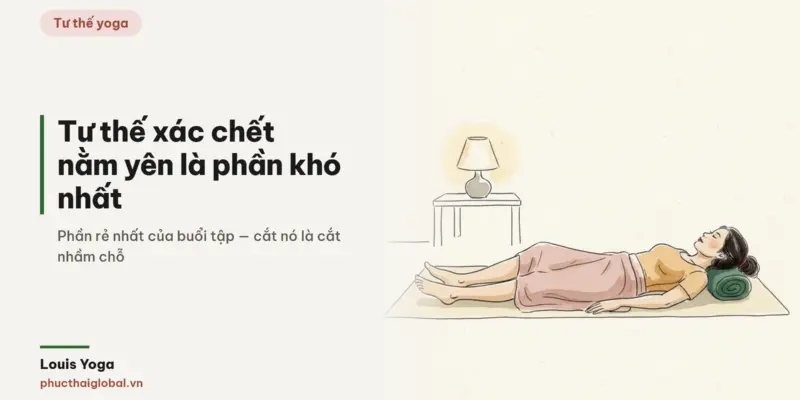 Tranh minh hoạ bài Tư thế xác chết (Savasana): nằm yên là phần khó nhất của buổi tập