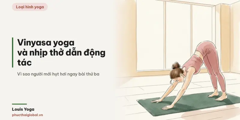 Tranh minh hoạ bài Vinyasa yoga là gì? Vì sao người mới hụt hơi ngay bài thứ ba