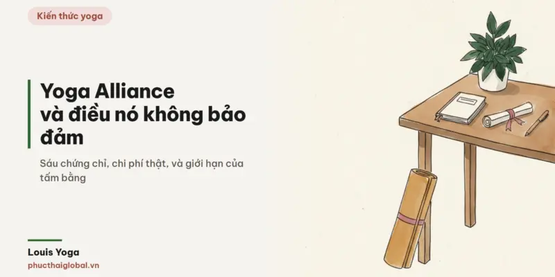 Tranh minh hoạ bài Yoga Alliance là gì? Sáu chứng chỉ, chi phí thật và điều nó không bảo đảm