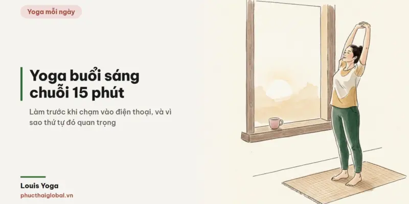 Tranh minh hoạ bài Yoga buổi sáng: chuỗi 15 phút làm trước khi chạm vào điện thoại