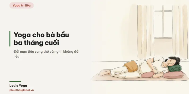 Tranh minh hoạ bài Yoga cho bà bầu 3 tháng cuối: đổi mục tiêu, không đổi cường độ