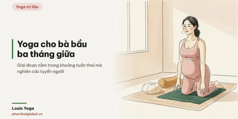 Tranh minh hoạ bài Yoga cho bà bầu 3 tháng giữa: giai đoạn nằm trong cửa sổ được nghiên cứu