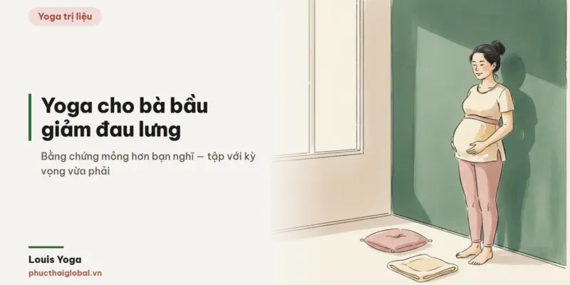 Tranh minh hoạ bài Yoga cho bà bầu giảm đau lưng: bằng chứng mỏng hơn bạn nghĩ
