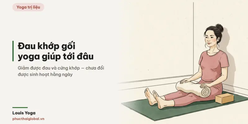Tranh minh hoạ bài Yoga cho người đau khớp gối: giảm được đau, nhưng chưa đổi được sinh hoạt hằng ngày