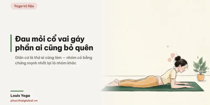 Tranh minh hoạ bài Yoga cho người đau mỏi cổ vai gáy: phần bị bỏ quên là phần có bằng chứng mạnh nhất