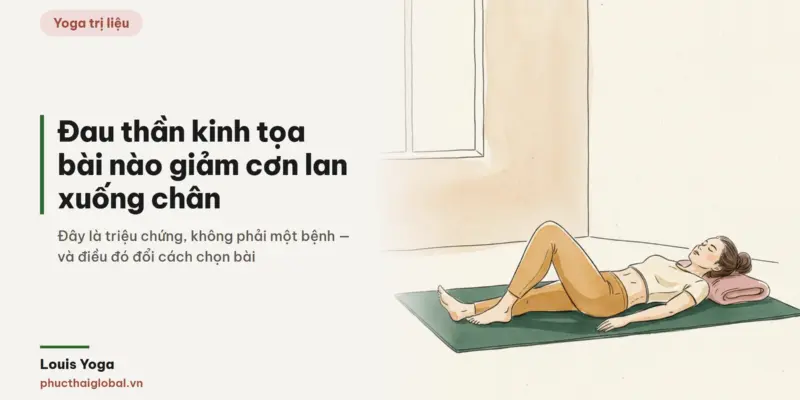 Tranh minh hoạ bài Yoga cho người đau thần kinh tọa: bài tập nào giảm được cơn đau lan xuống chân