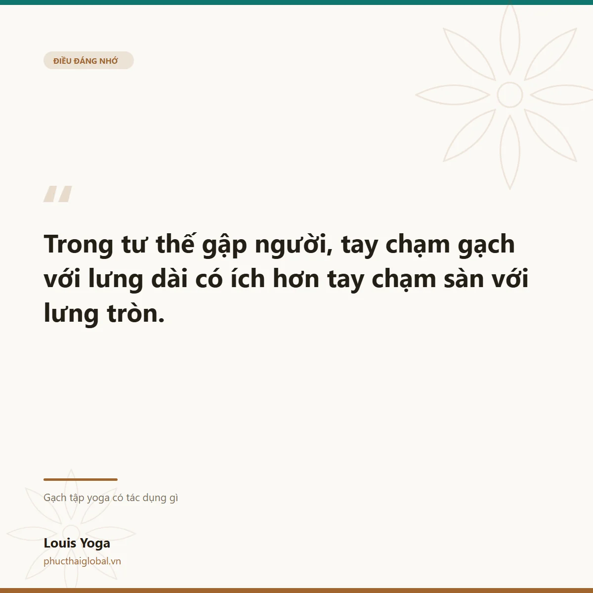 Thẻ trích dẫn: tay chạm gạch với lưng dài hơn tay chạm sàn với lưng tròn