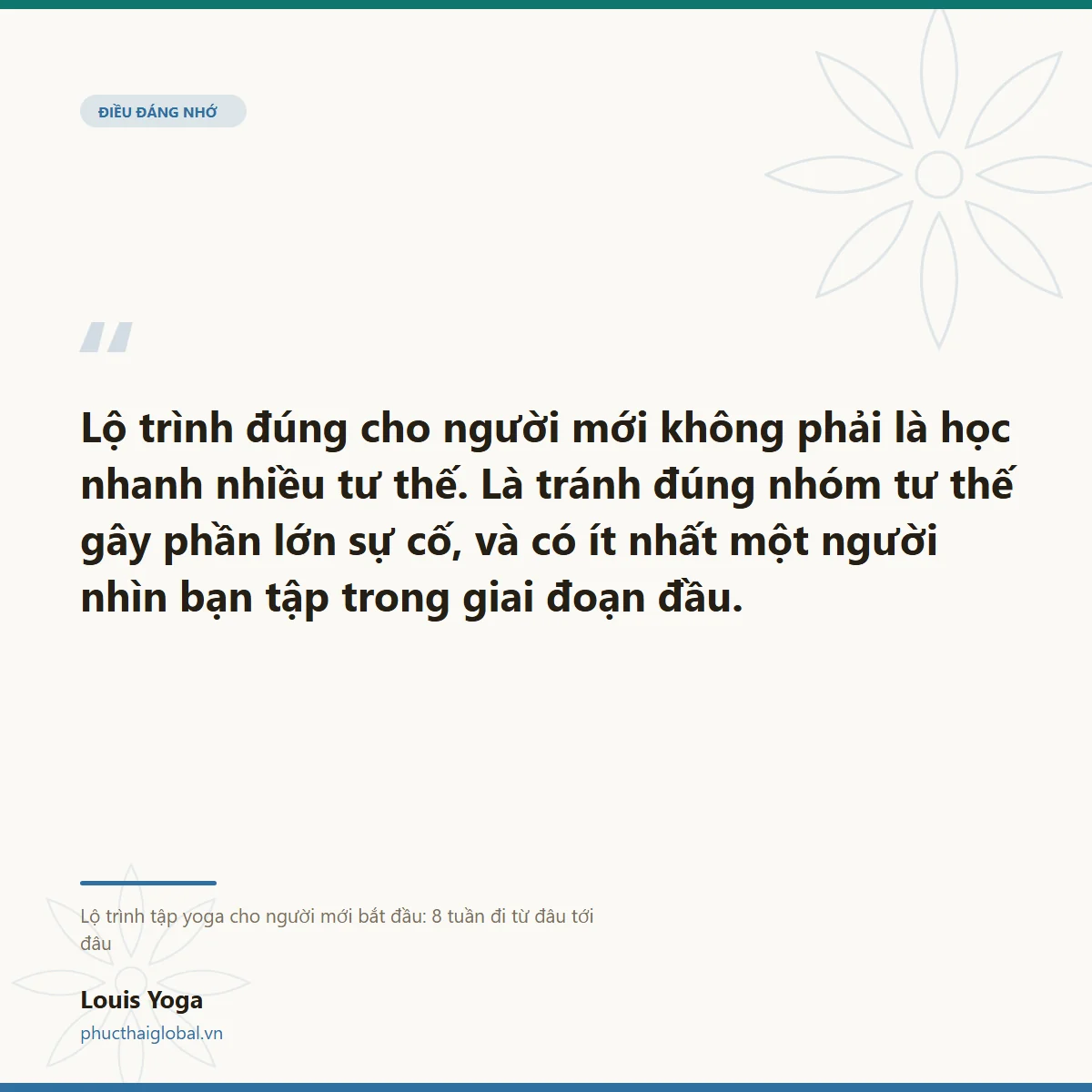 Thẻ trích dẫn: lộ trình đúng cho người mới không phải là học nhanh nhiều tư thế
