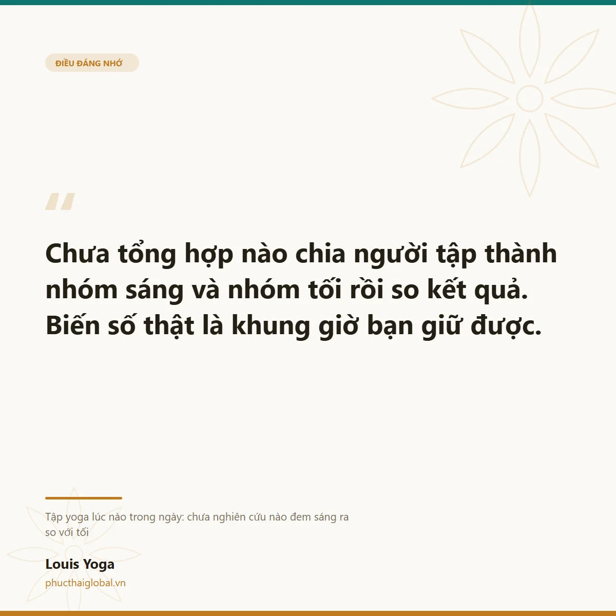 Thẻ trích dẫn: biến số thật không phải giờ vàng mà là khung giờ bạn giữ được
