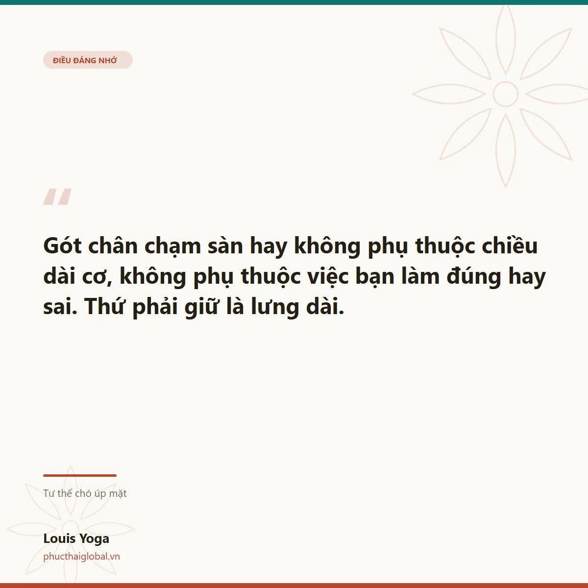 Thẻ trích dẫn: thứ phải giữ là lưng dài, không phải gót chạm sàn