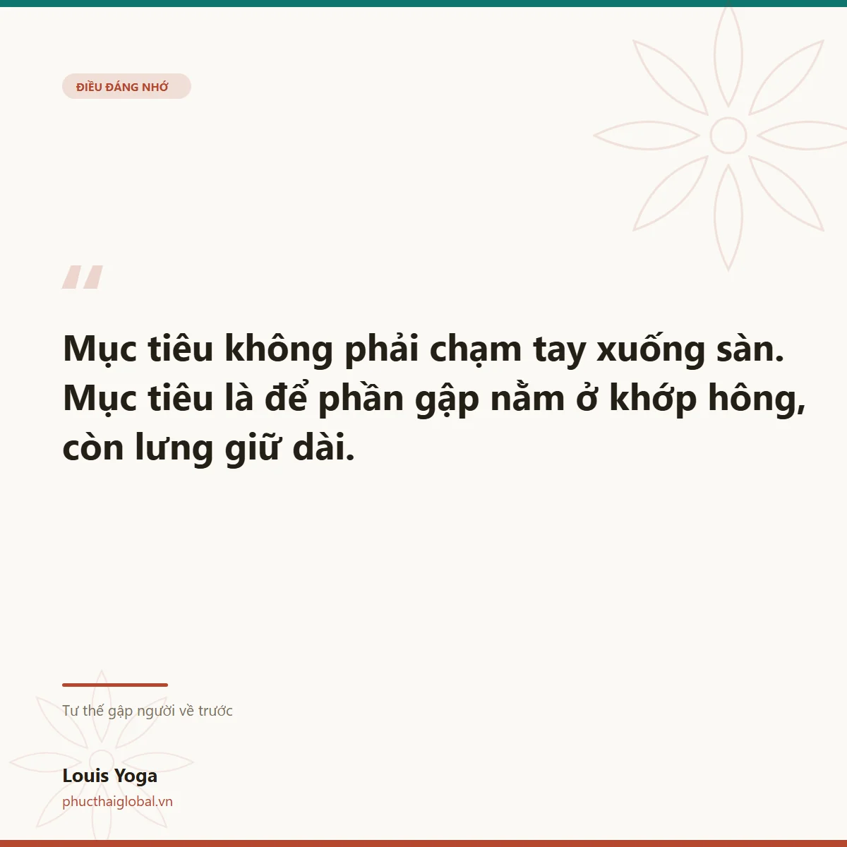 Thẻ trích dẫn: mục tiêu là gập từ khớp hông, không phải chạm sàn