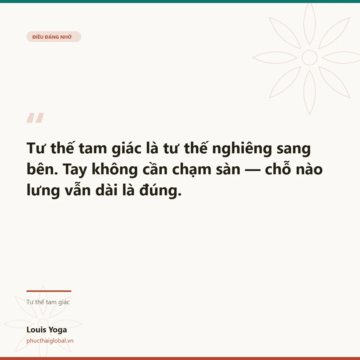 Thẻ trích dẫn: tay không cần chạm sàn, lưng dài là đúng