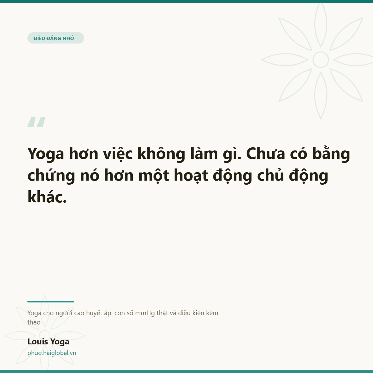 Thẻ trích dẫn: yoga hơn việc không làm gì, chưa có bằng chứng nó hơn một hoạt động chủ động khác