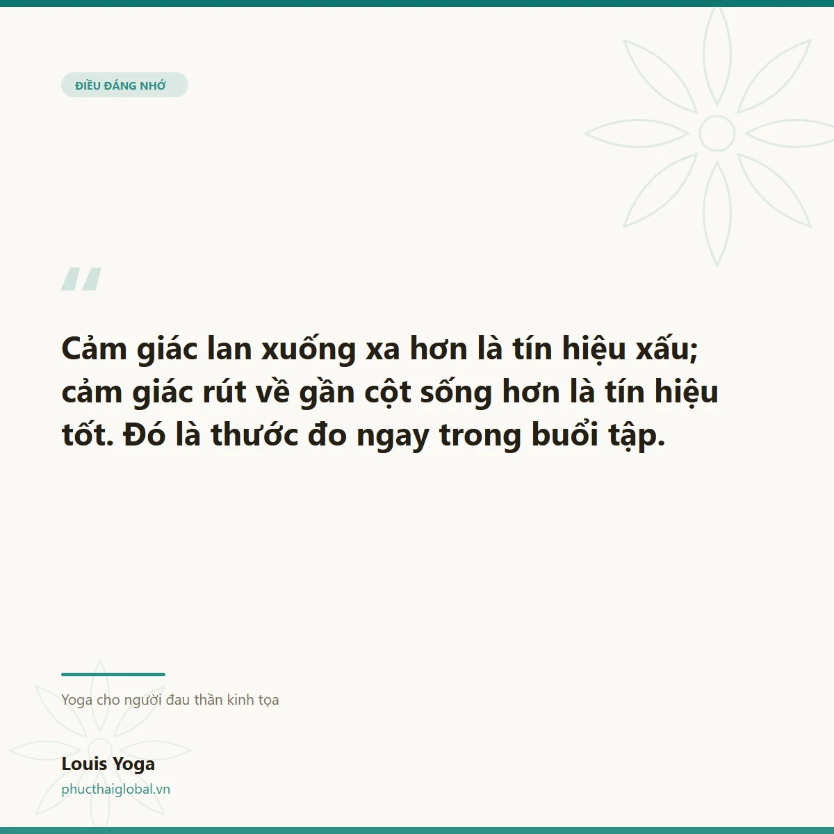 Thẻ trích dẫn: lan xuống xa hơn là tín hiệu xấu, rút về gần cột sống hơn là tín hiệu tốt