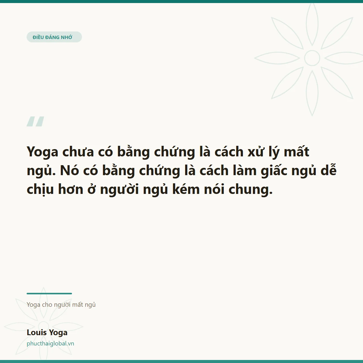 Thẻ trích dẫn: yoga chưa có bằng chứng là cách xử lý mất ngủ