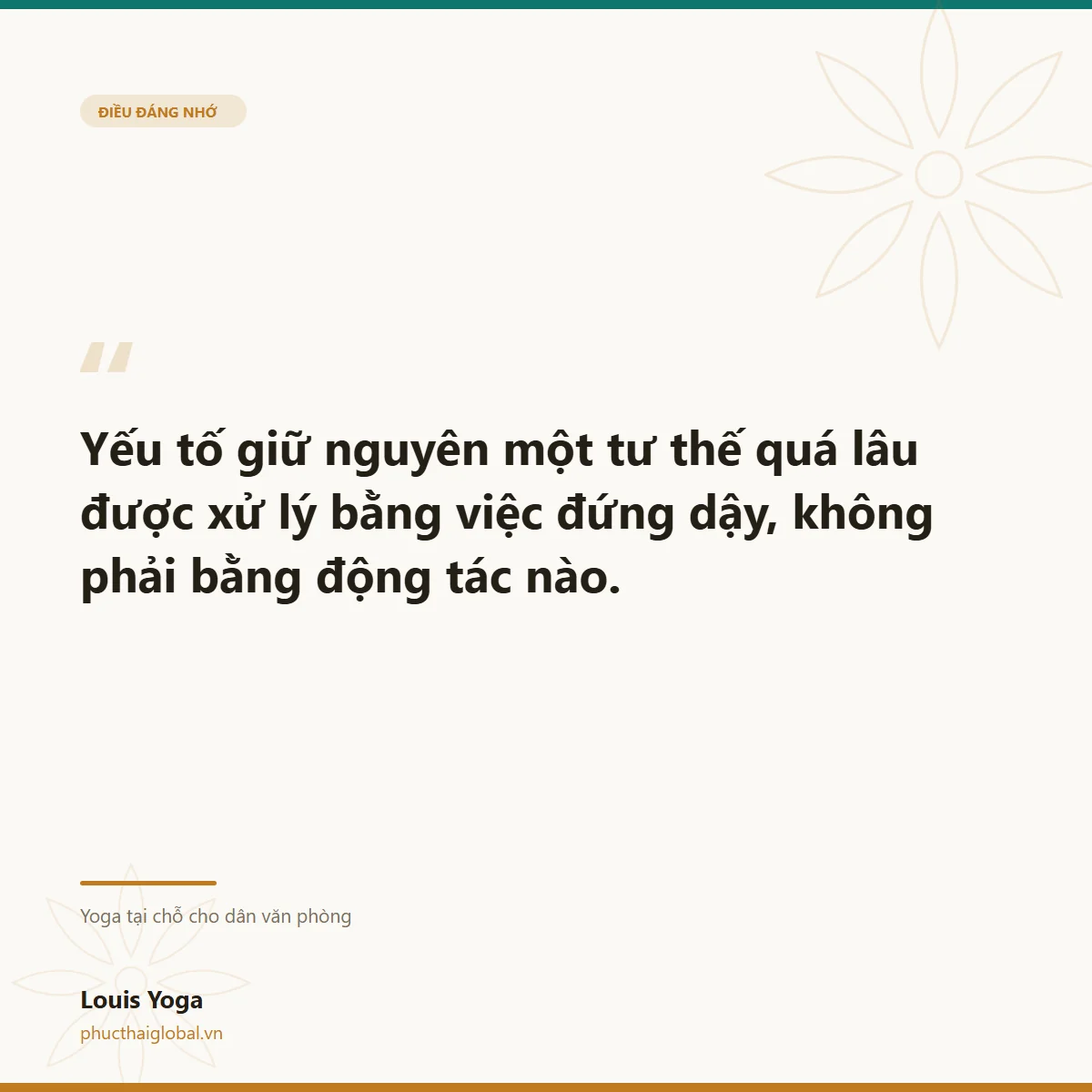 Thẻ trích dẫn: giữ nguyên một tư thế quá lâu được xử lý bằng việc đứng dậy