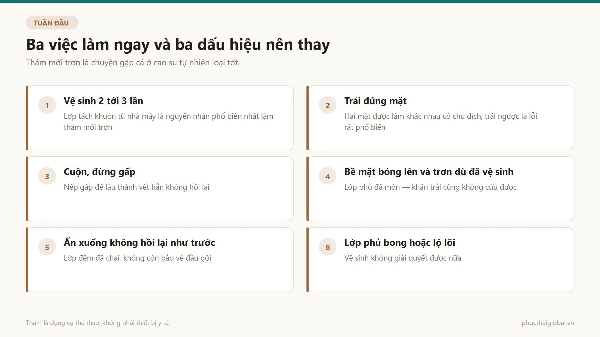 Danh sách ba việc cần làm trong tuần đầu sau khi mua thảm và ba dấu hiệu cho biết đã tới lúc thay